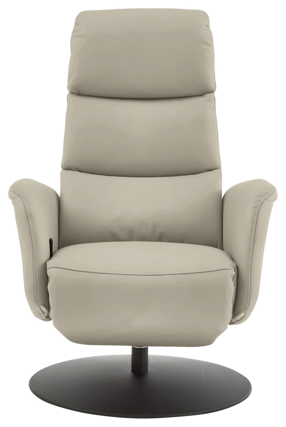 RELAXSESSEL in Leder Ecru  - Ecru/Schwarz, Design, Leder/Metall (76/108/86cm) - Dieter Knoll