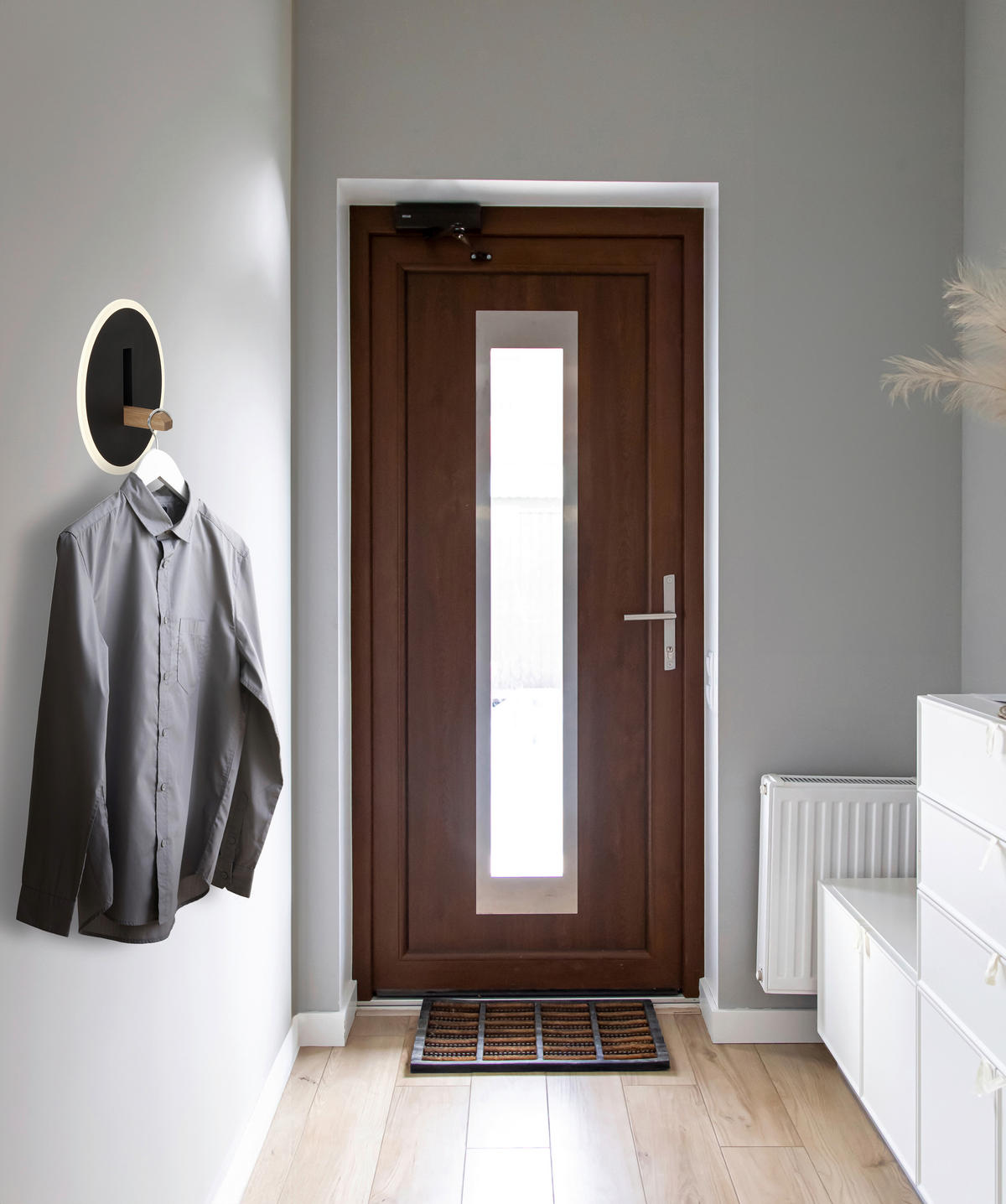 LED-WANDLEUCHTE - Weiss/Dunkelbraun, Design, Holzwerkstoff/Kunststoff (20,5/5cm) - Globo