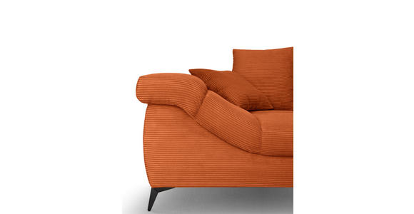 ECKSOFA Dunkelorange Cord Rückenkissen, Armlehnenkissen, Rücken echt  - Dunkelorange/Schwarz, KONVENTIONELL, Textil/Metall (332/231cm) - Carryhome