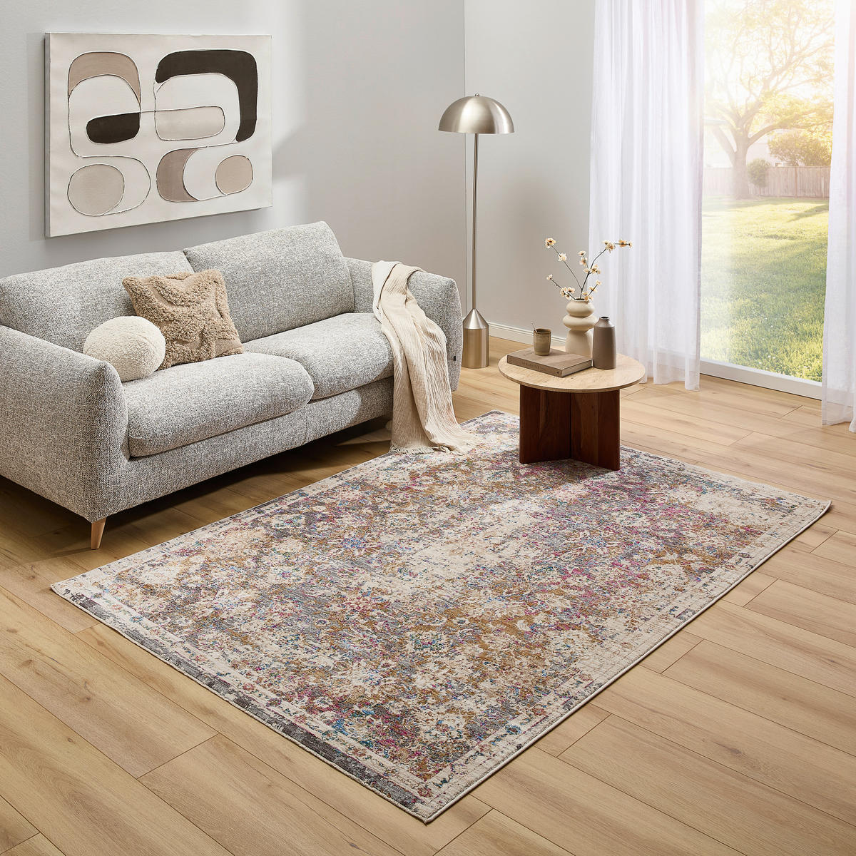 VINTAGE-TEPPICH 133/190 cm Creme, Dunkelorange rechteckig  - Dunkelorange/Creme, Design, Textil (133/190cm) - Novel