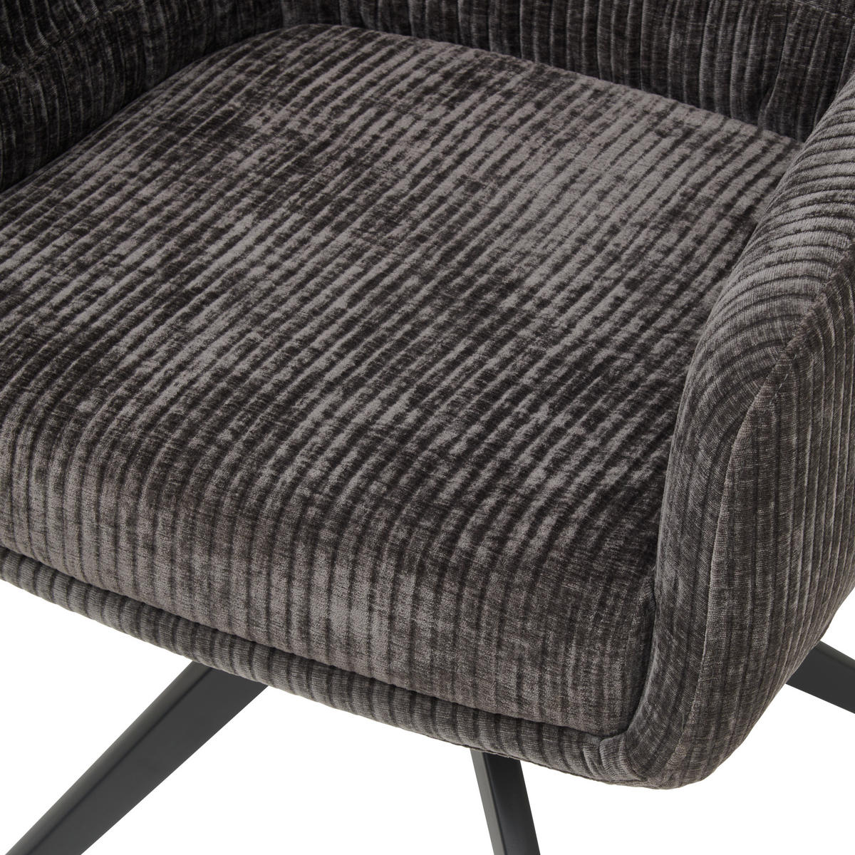 ARMLEHNSTUHL  in Eisen Cord  - Anthrazit/Naturfarben, KONVENTIONELL, Holz/Textil (60/87,5/68cm) - Livetastic
