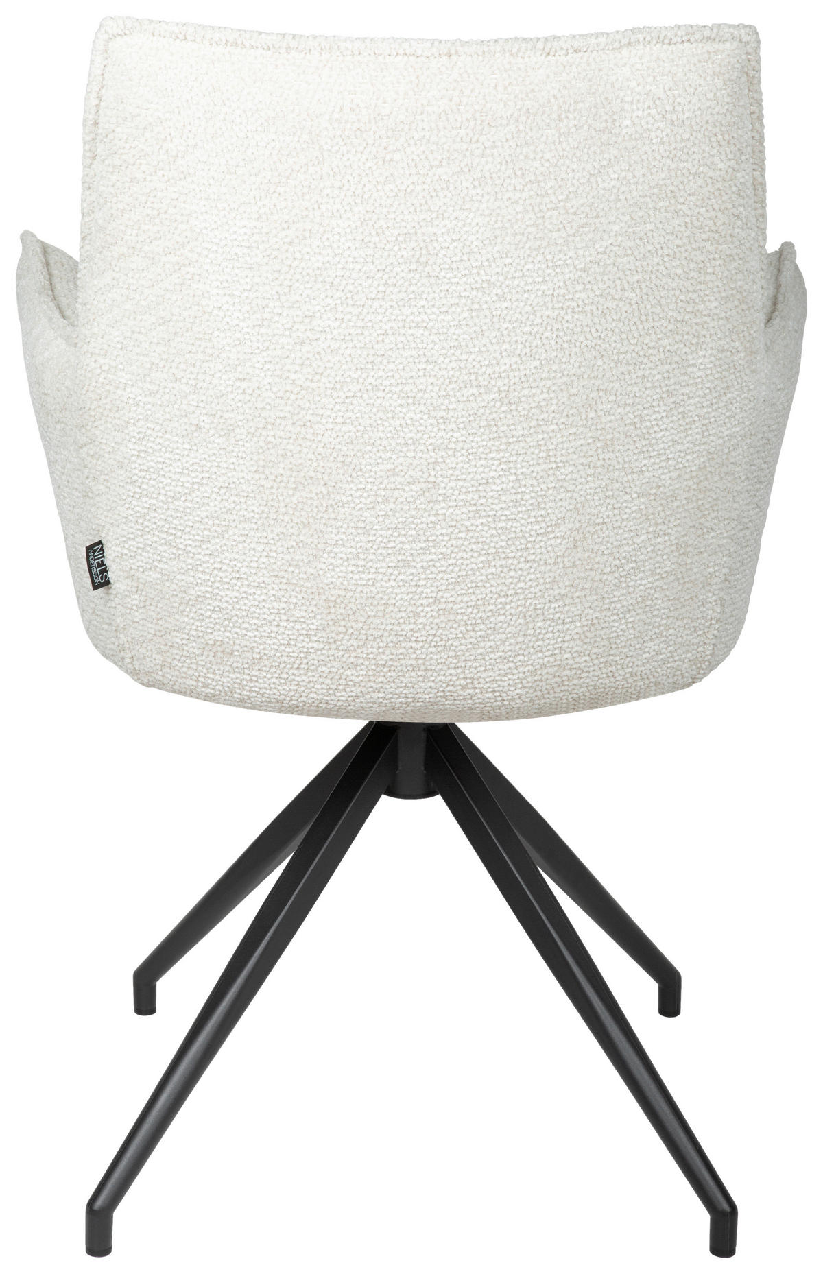 ARMLEHNSTUHL  in Eisen Chenille  - Creme/Schwarz, Design, Textil/Metall (59/89,5/63cm) - Niels Andersson