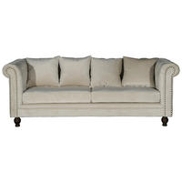 CHESTERFIELD-SOFA Creme  - Creme, Design, Textil (217/80/88cm) - Livetastic