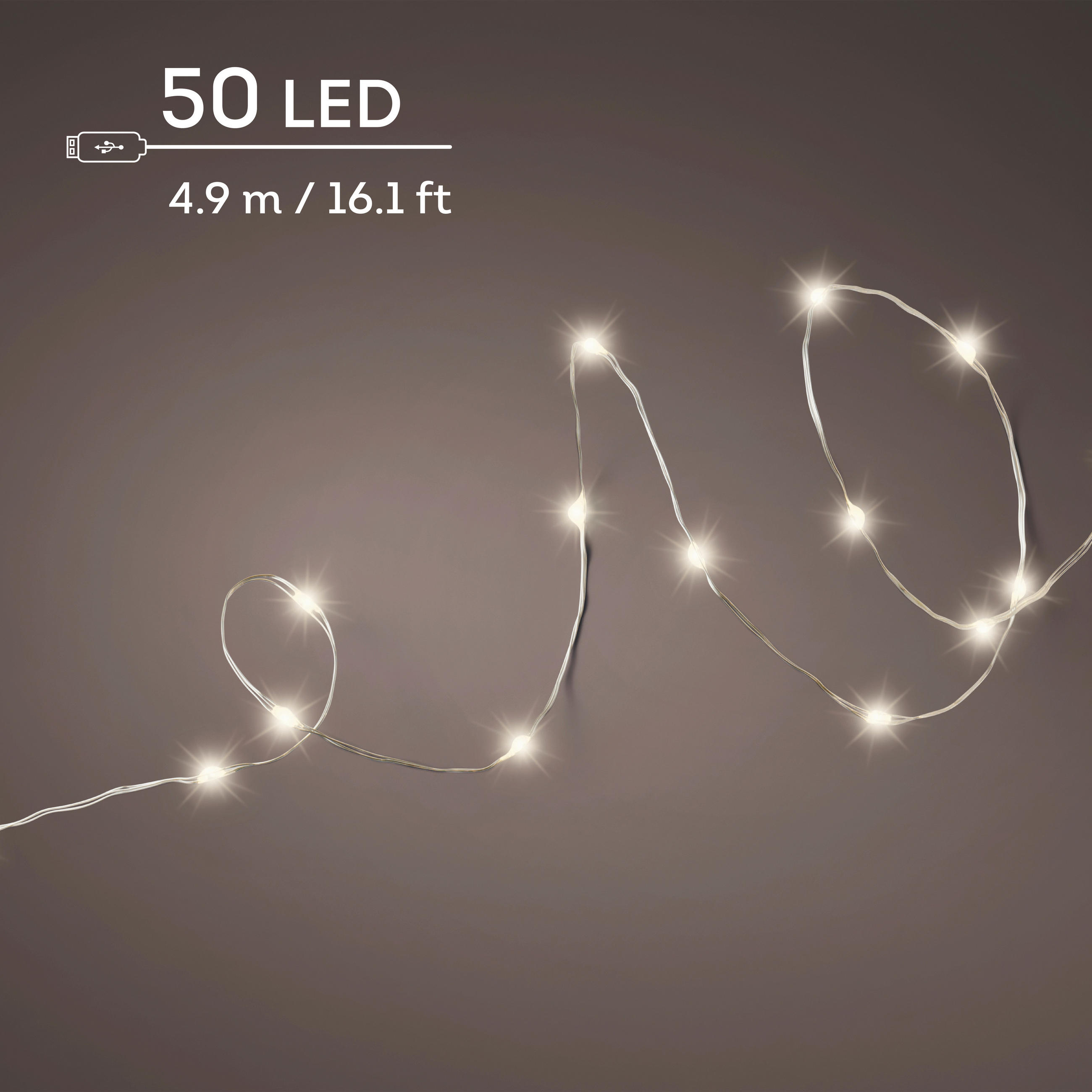 LICHTERKETTE - Silberfarben, Basics, Metall (490/2/2cm)