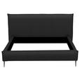 POLSTERBETT 140/200 cm,  in Schwarz, gepolstertes Kopfteil,  - Schwarzchrom/Schwarz, KONVENTIONELL, Leder/Metall (140/200cm) - Esposa
