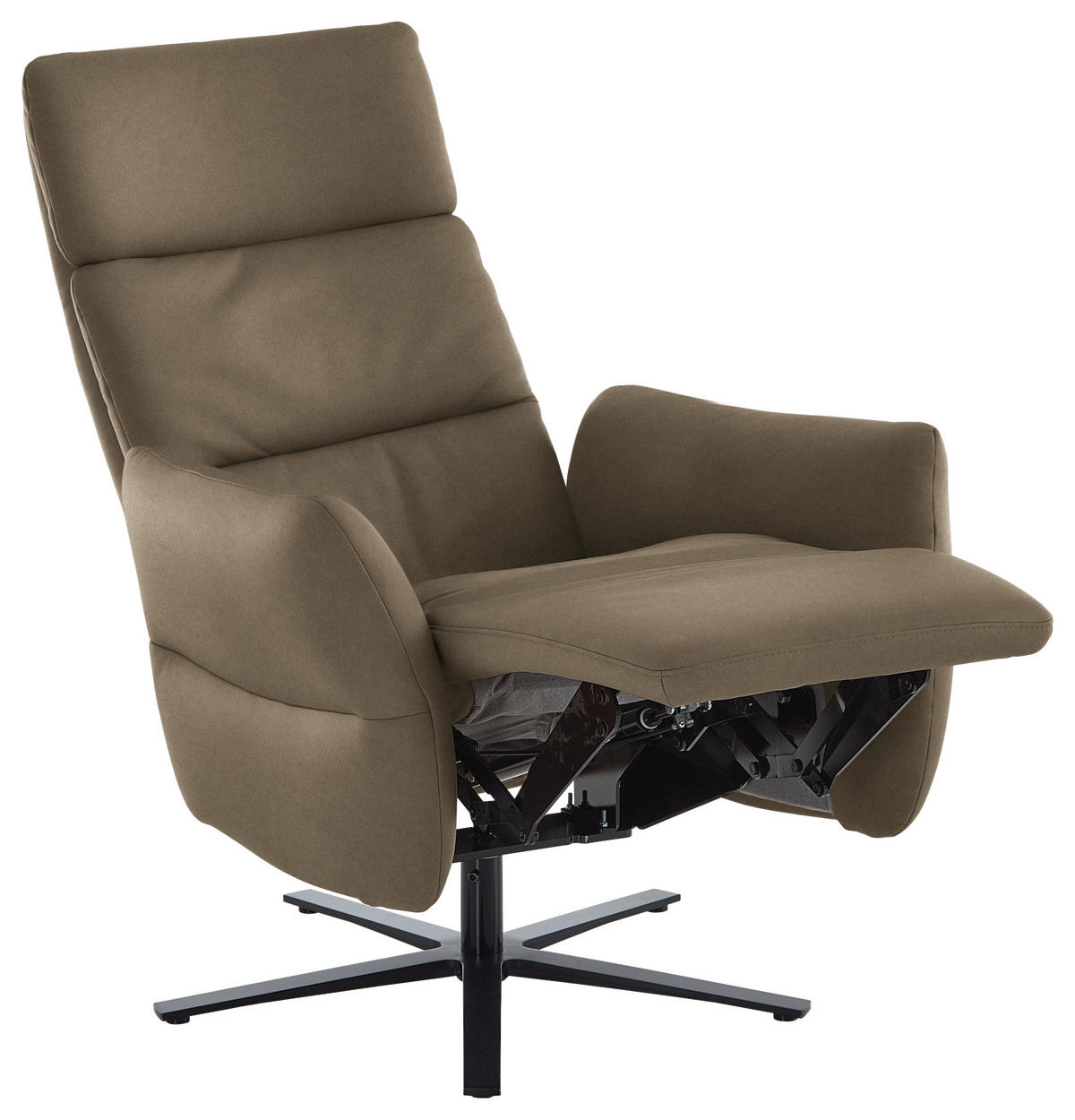 RELAXSESSEL in Leder Hellbraun  - Hellbraun/Schwarz, Design, Leder/Metall (82/119/85cm) - Dieter Knoll