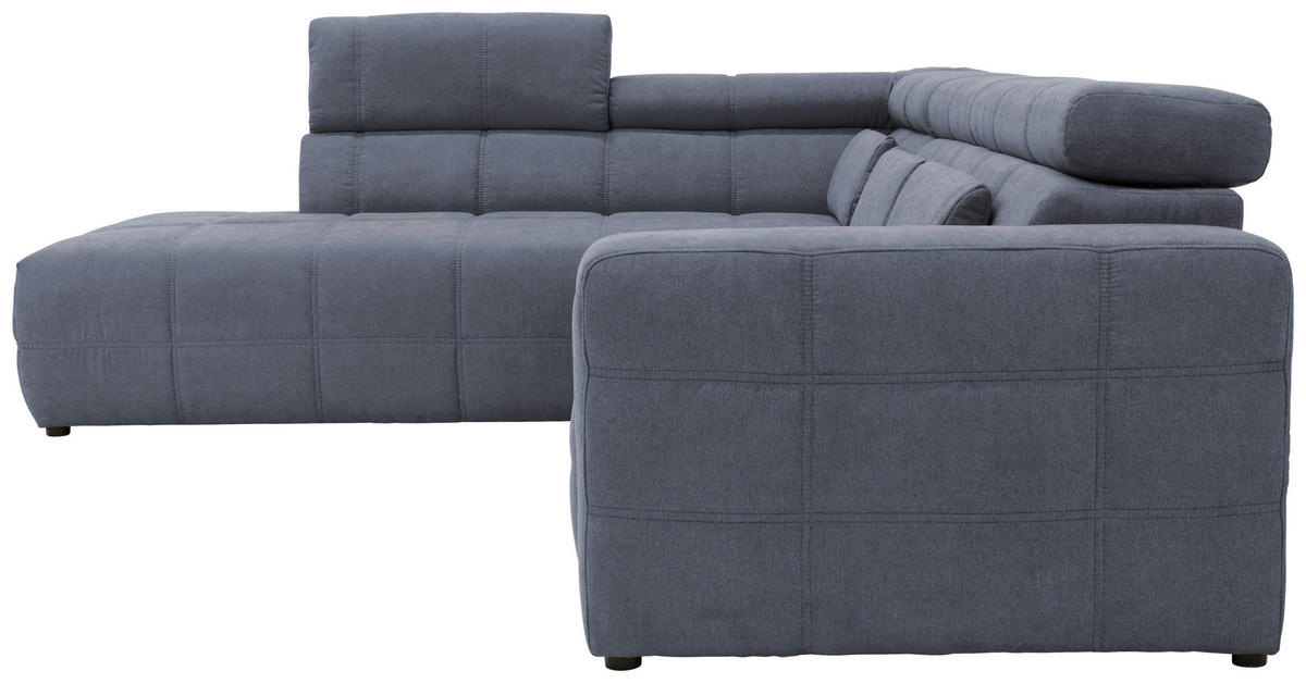 ECKSOFA Dunkelgrau Mikrofaser  - Dunkelgrau/Schwarz, Design, Kunststoff/Textil (228/275cm) - MID.YOU