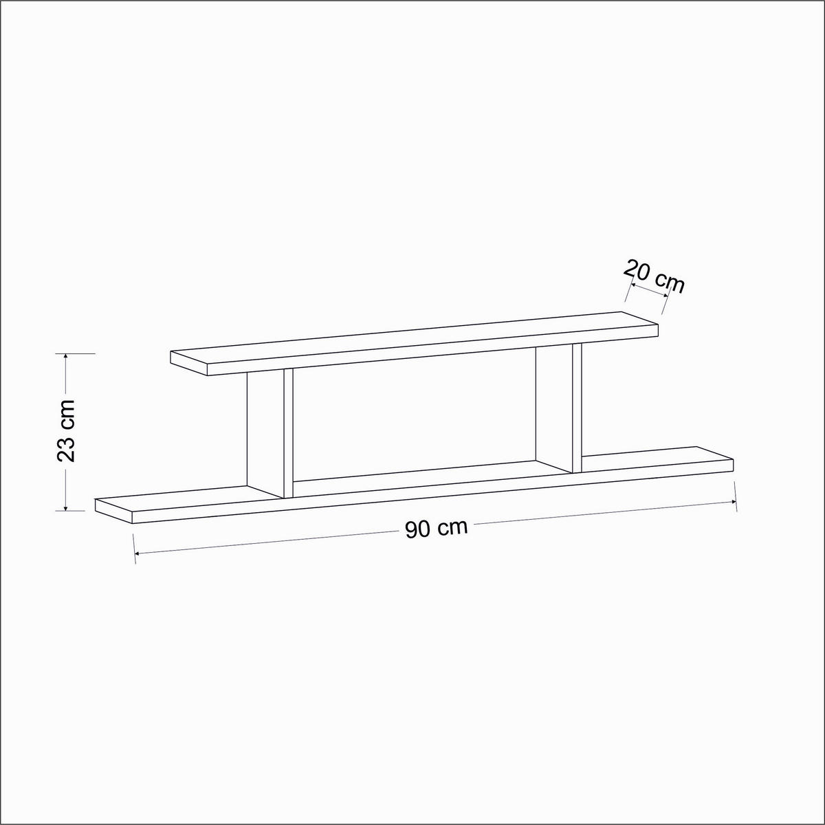 WANDREGAL 90/23,2/19,6 cm  - Eichefarben, Design, Holzwerkstoff (90/23,2/19,6cm) - MID.YOU