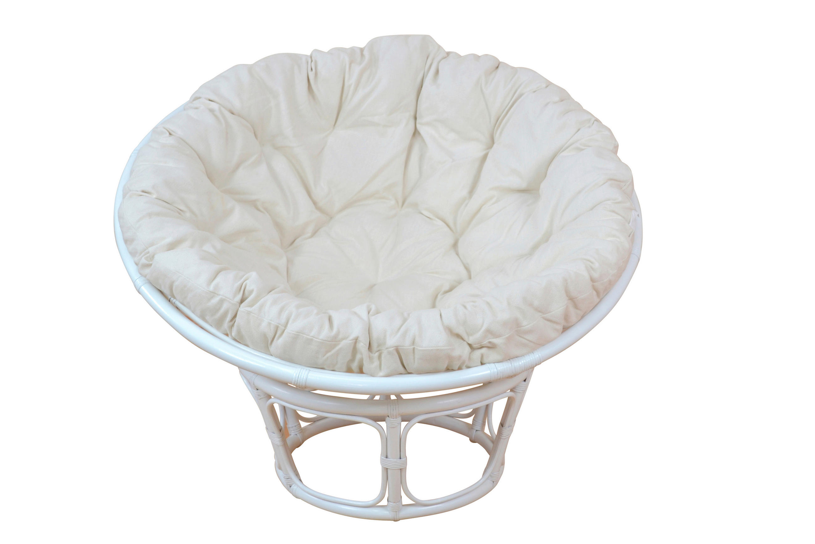 SESSEL Weiß    - Creme/Weiß, Natur, Holz/Textil (100/100/60cm) - MID.YOU