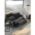 2,5-SITZER in Leder Schwarz  - Schwarz, Design, Leder/Metall (200/102/92cm) - Johann Jakob