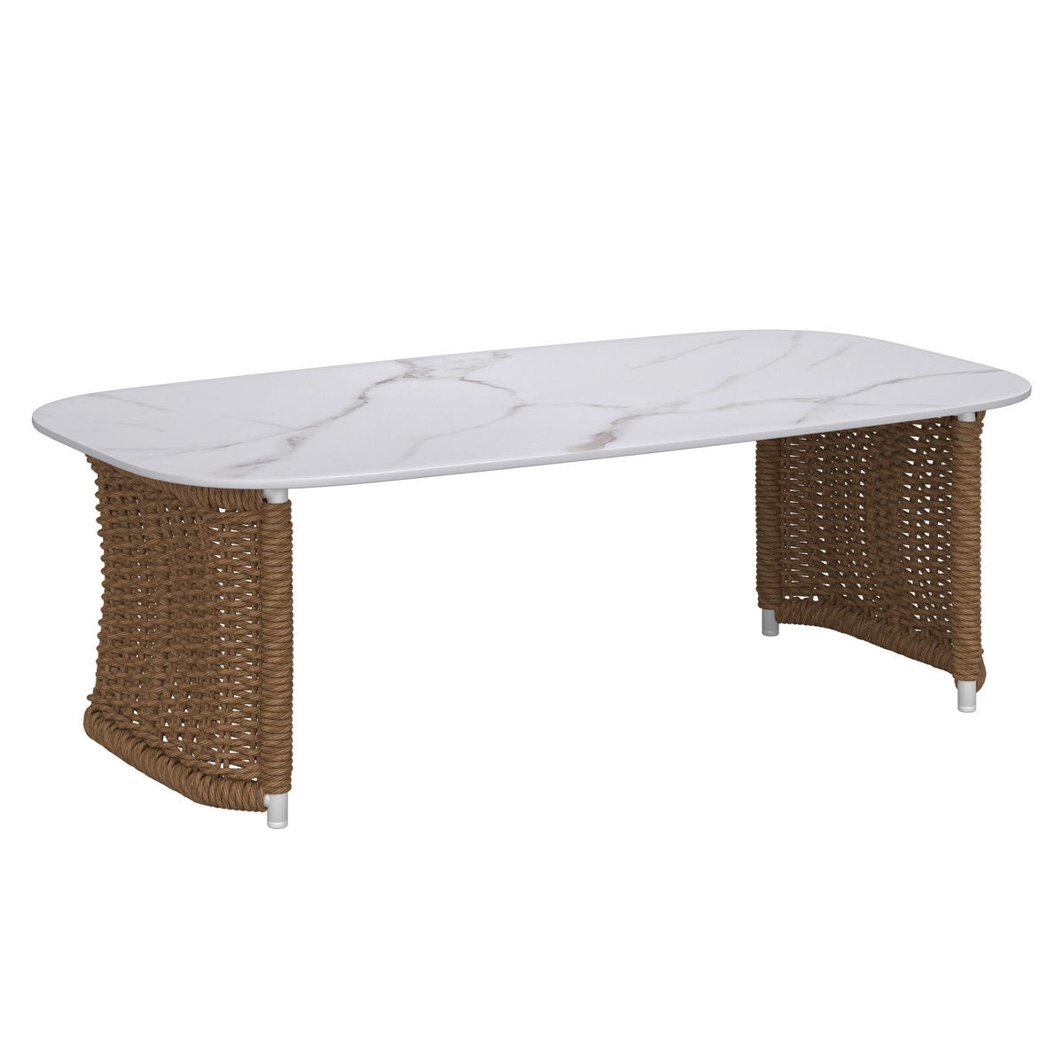 STO ZA BAŠTU  - bela/prirodna boja, Moderno, metal/plastika (131/71/39,5cm) - Amatio
