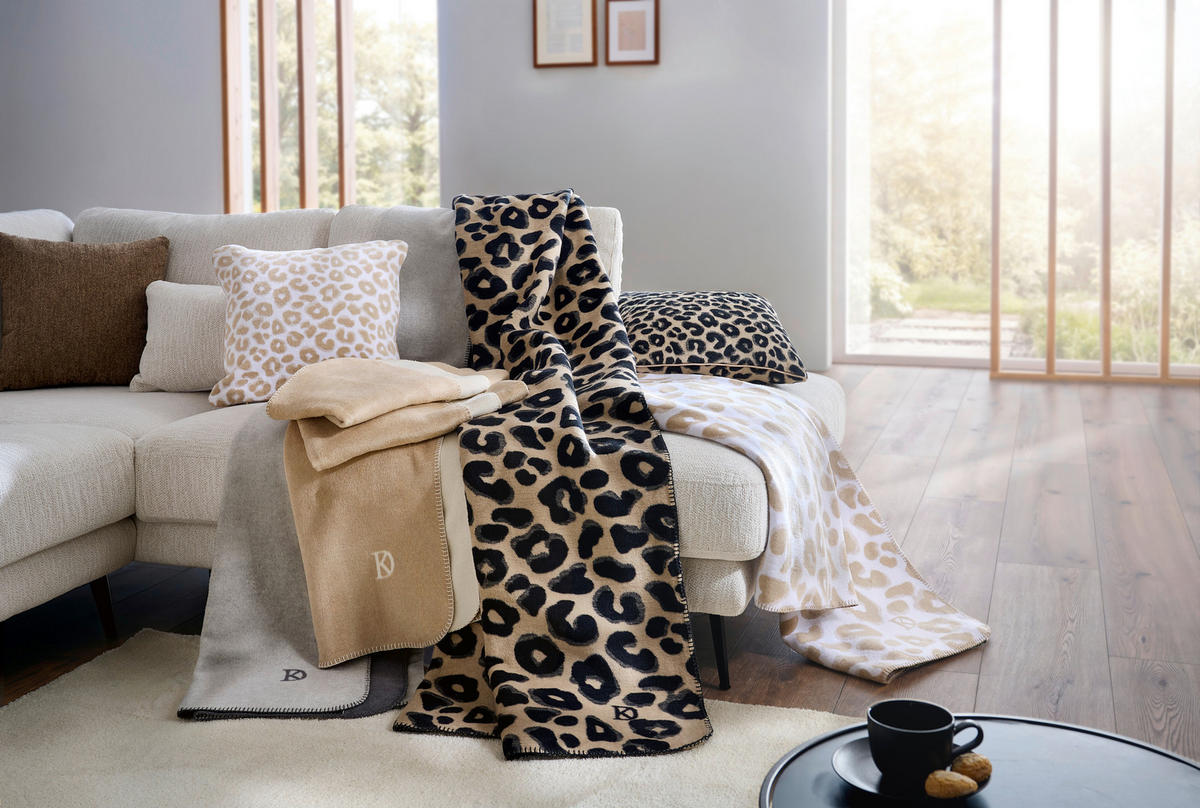 WOHNDECKE LEO 150/200 cm  - Taupe/Schwarz, Trend, Textil (150/200cm) - Dieter Knoll