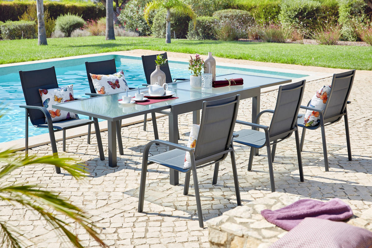 STOLICA SLOŽIVA  antracit  metal, tekstil      - antracit, Moderno, metal/tekstil (60/94/68cm) - Ambia Garden