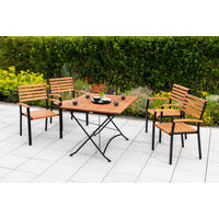 GARTENKLAPPTISCH 90/90/73 cm  - Graphitfarben/Naturfarben, KONVENTIONELL, Holz/Metall (90/90/73cm) - Gardenson