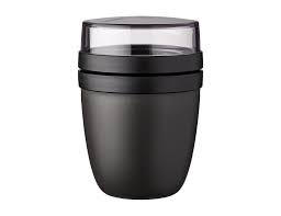 JOGHURTBECHER-TO-GO - Schwarz, KONVENTIONELL, Kunststoff (10,7/10,7/15,1cm) - Mepal