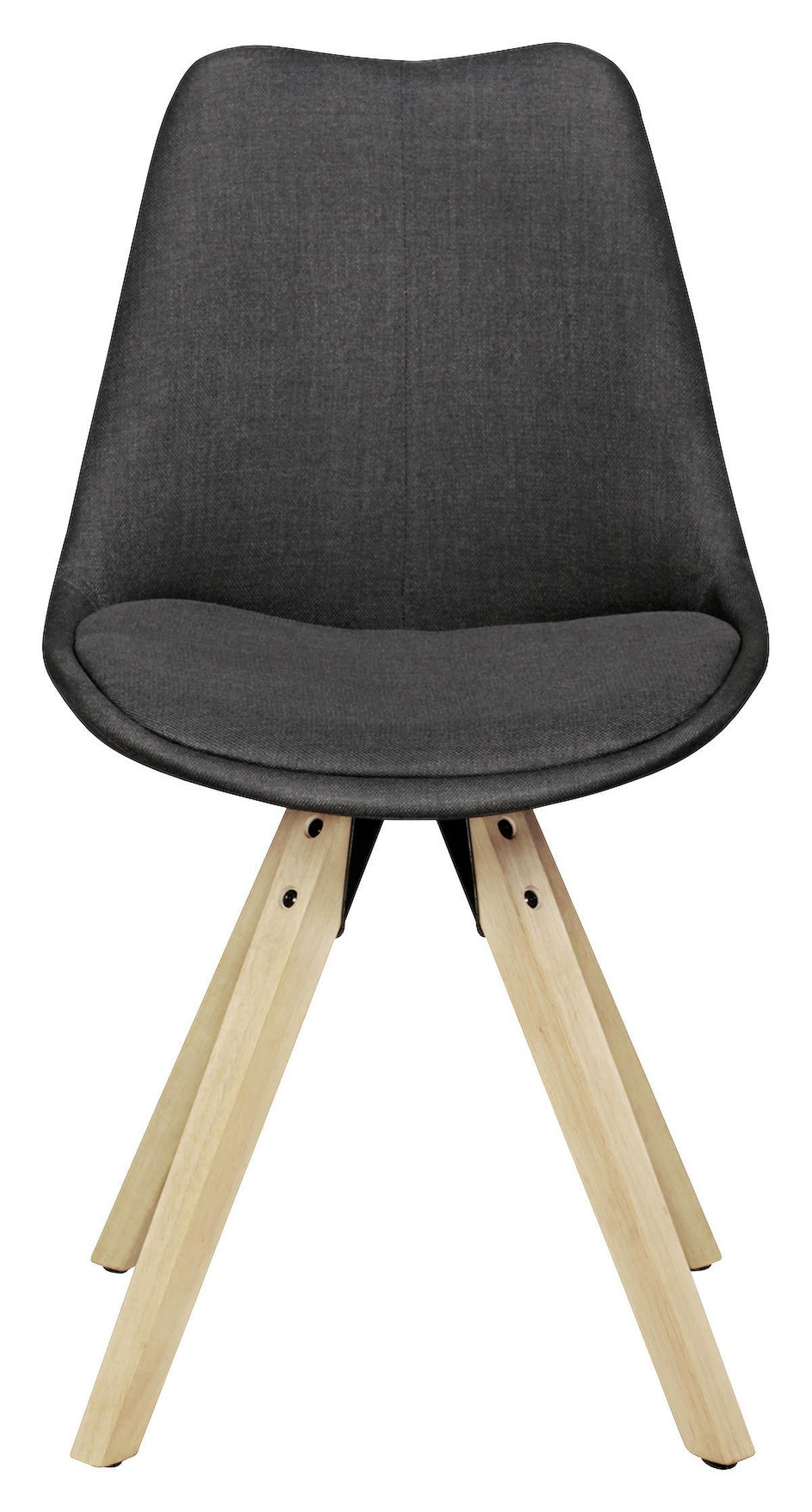 STUHL-SET 2 Stück  in Webstoff matt  - Eichefarben/Anthrazit, Design, Holz/Kunststoff (48/89/42cm) - MID.YOU