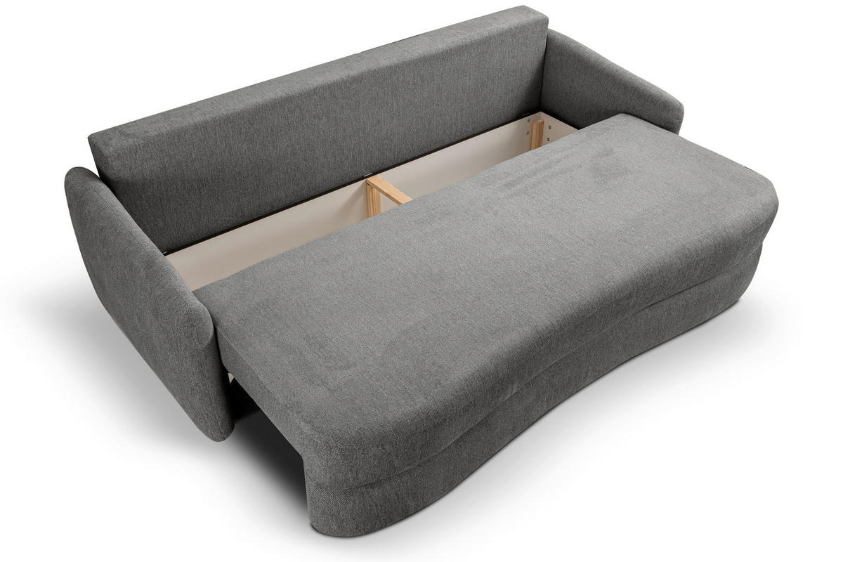 SCHLAFSOFA DIANA  mit Liegefunktion Struktur Grau  - Schwarz/Grau, Basics, Kunststoff/Textil (231/93/108cm) - MID.YOU