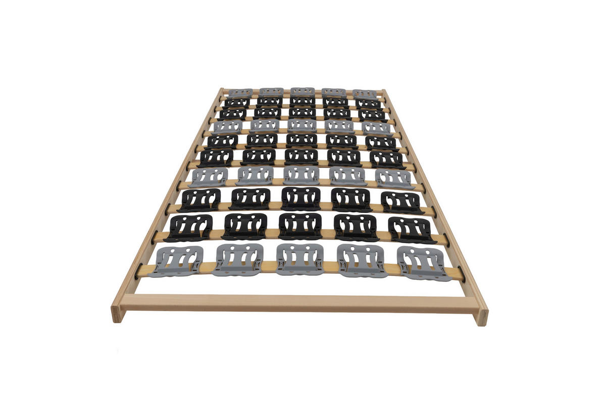 TELLERLATTENROST 90/200 cm Mittelzone verstellbar,  - Anthrazit/Silberfarben, Basics, Holz/Kunststoff (90/200cm) - MID.YOU