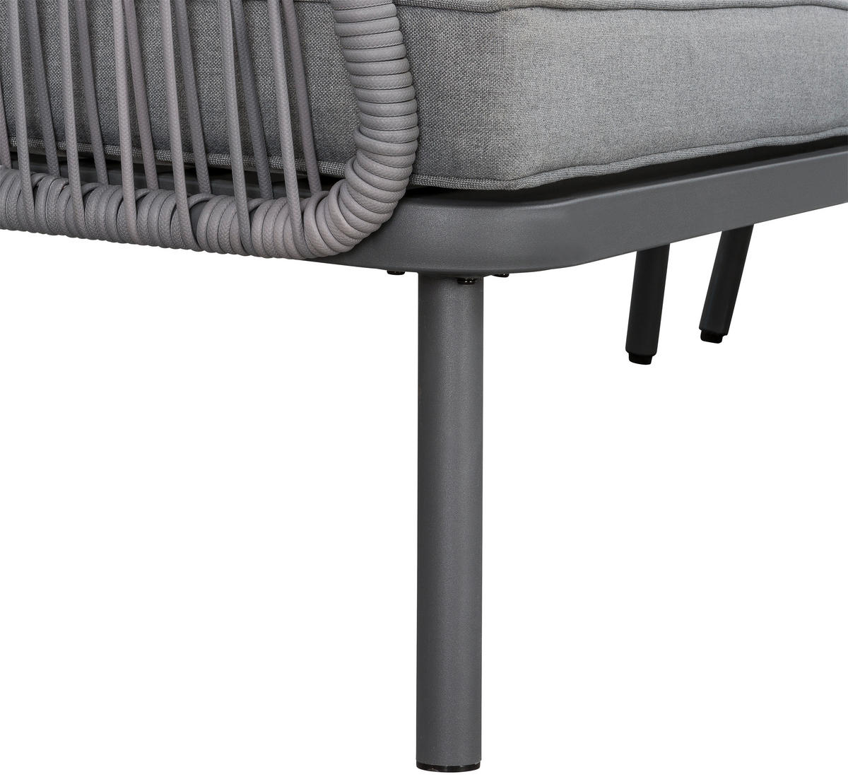 VRTNA LOUNGE GARNITURA tkanina jeklo  - siva, Moderno, kovina/umetna masa (224/220cm) - Ambia Garden