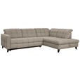ECKSOFA in Webstoff Beige  297/216 cm  - Beige/Schwarz, Design, Holz/Textil (297/216cm) - Xora