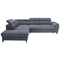 ECKSOFA in Webstoff Graphitfarben  - Schwarz/Graphitfarben, Design, Textil/Metall (237/277cm) - Stylife