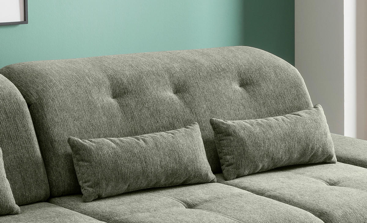 CloseUp von Livetastic ECKSOFA Dunkelgrün Chenille.