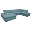 WOHNLANDSCHAFT Petrol Mikrofaser  - Chromfarben/Petrol, KONVENTIONELL, Textil/Metall (172/353/216cm) - MID.YOU
