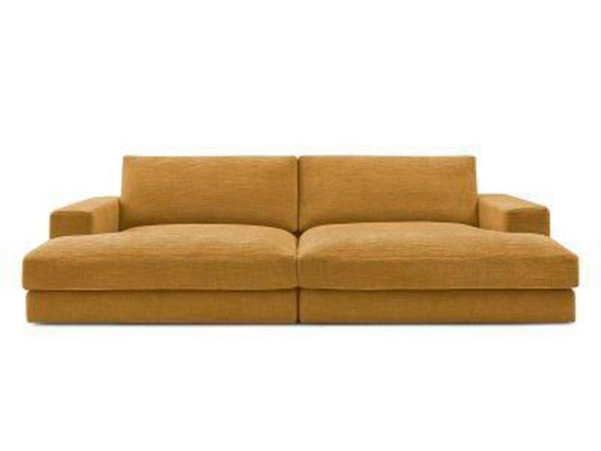 BIGSOFA LEONARD Struktur Gelb  - Gelb/Schwarz, MODERN, Kunststoff/Textil (274/77/159cm)