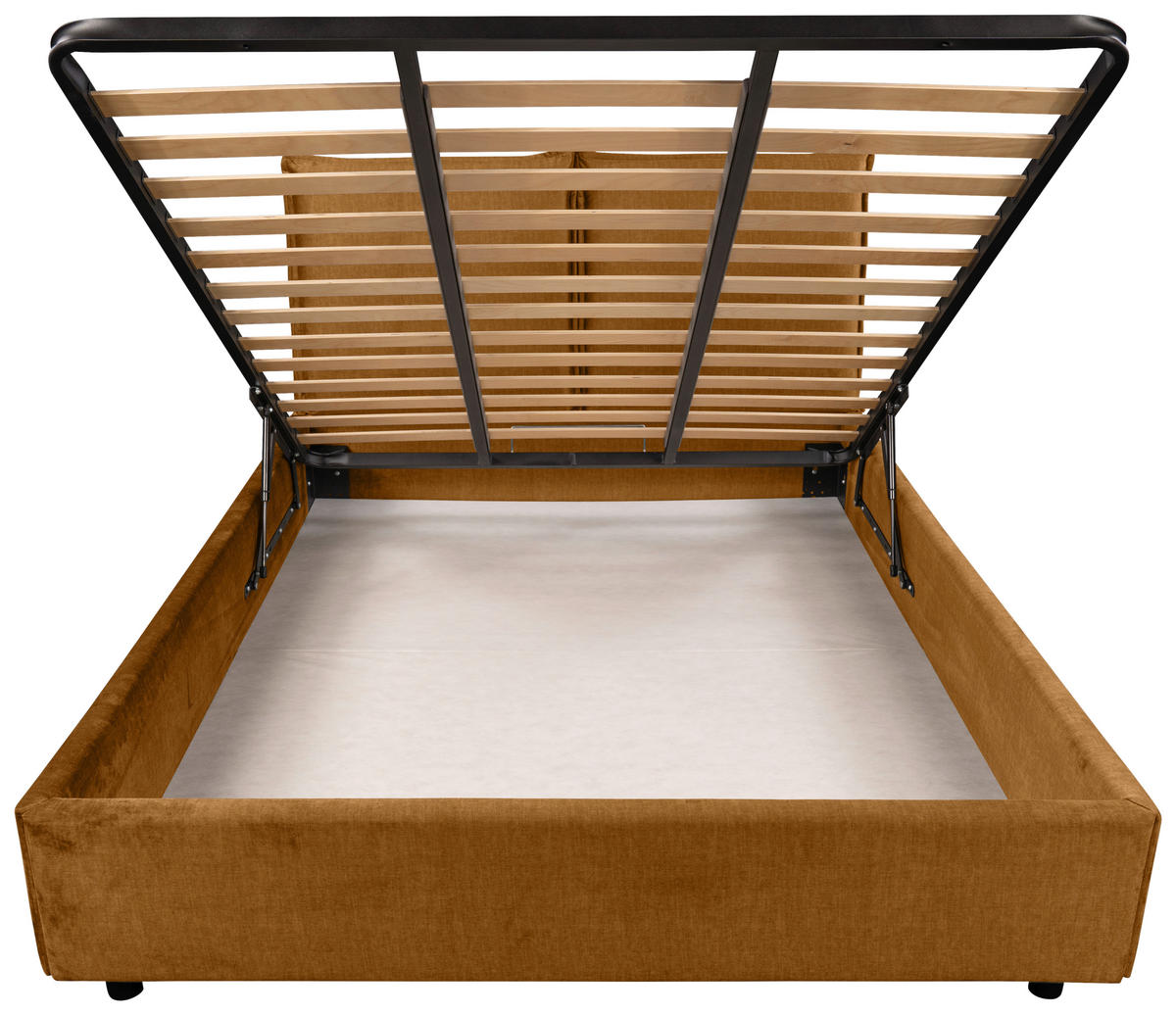 KÁRPITOZOTT ÁGY 160/200 cm  aranybarna  - aranybarna/fekete, Basics, műanyag/textil (160/200cm) - Carryhome