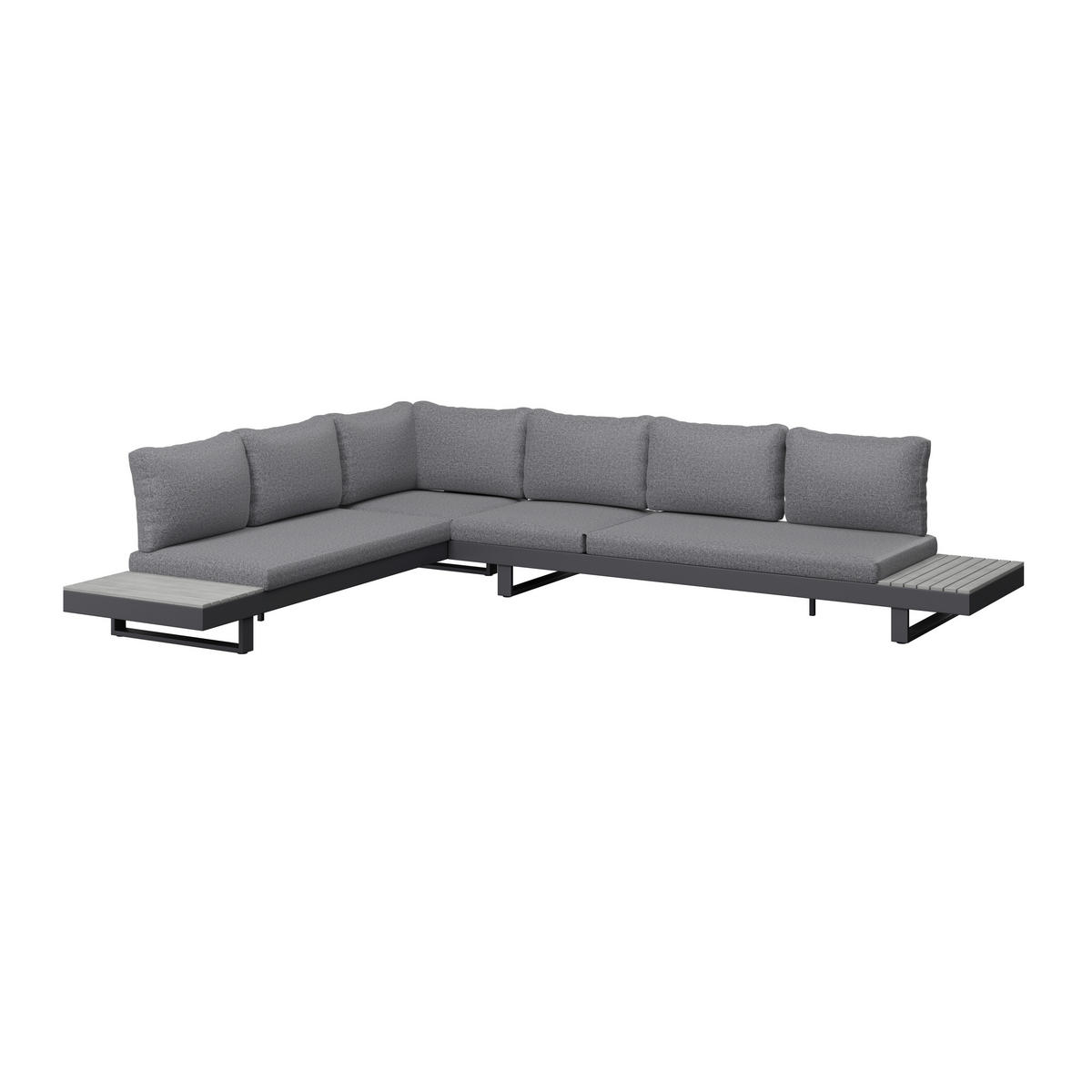 LOUNGEGARNITUR 245/329 cm Aluminium  - Dunkelgrau/Anthrazit, MODERN, Kunststoff/Textil (245/329cm) - Ambia Garden