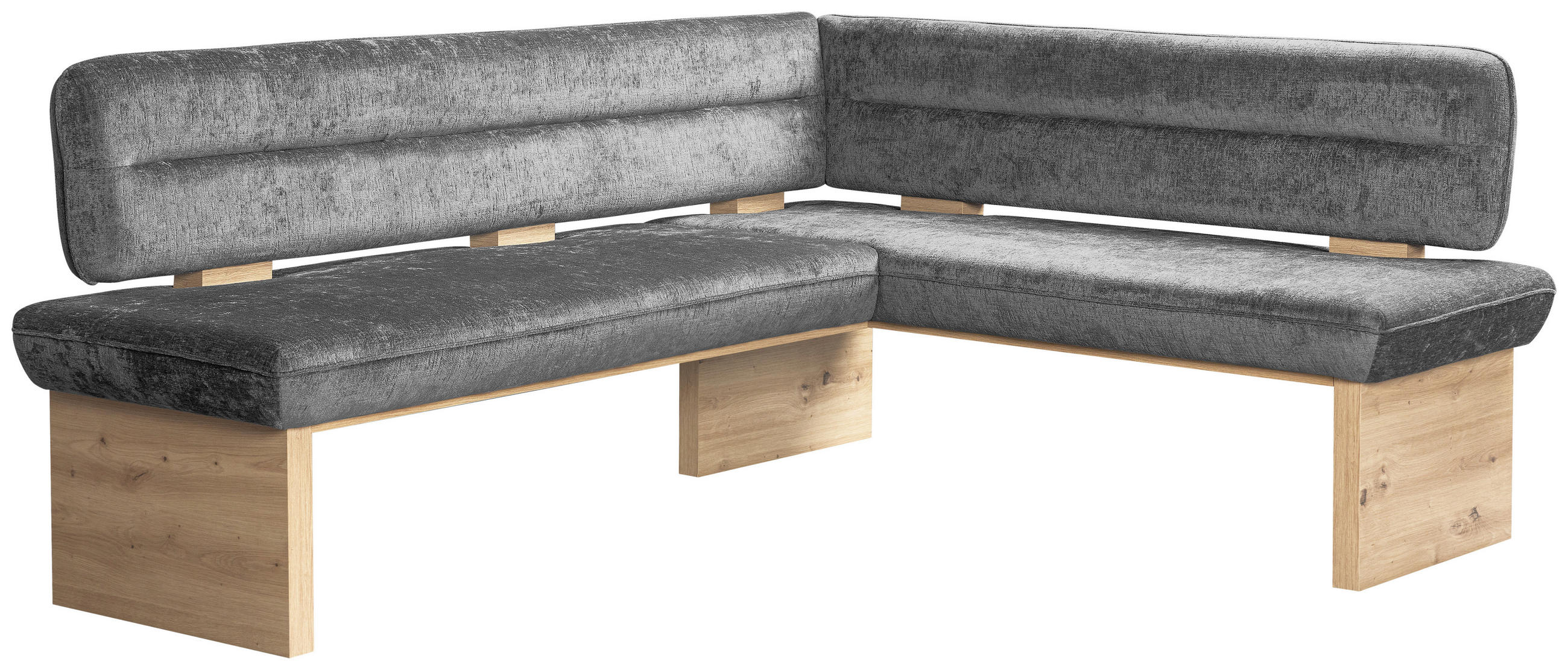 ECKBANK 192/170 cm Webstoff Hellgrau Eiche Sperrholz   - Eichefarben/Hellgrau, KONVENTIONELL, Holz/Textil (192/170cm) - James Wood