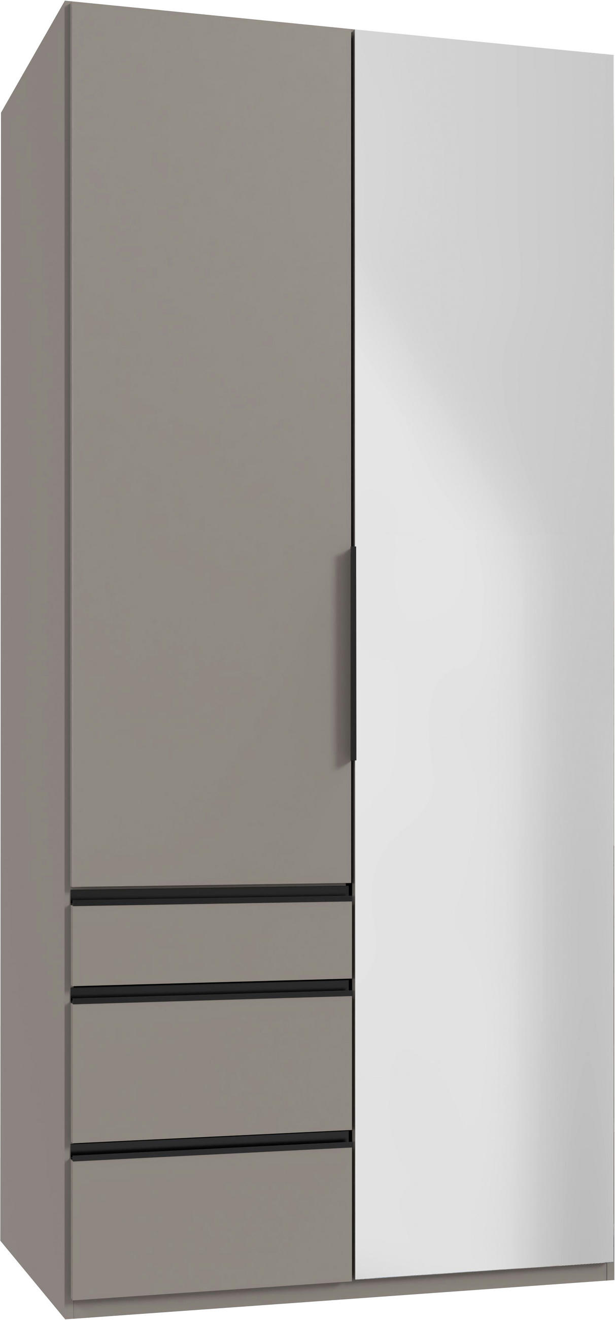 DREHTÜRENSCHRANK  in Sahara  - Schwarz/Sahara, KONVENTIONELL, Glas/Holzwerkstoff (100/216/58cm) - MID.YOU