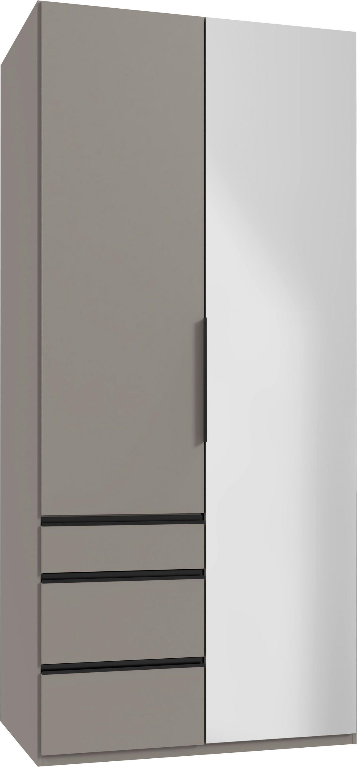 DREHTÜRENSCHRANK  in Sahara  - Schwarz/Sahara, KONVENTIONELL, Glas/Holzwerkstoff (100/216/58cm) - MID.YOU