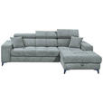 ECKSOFA Hellblau Chenille  - Schwarz/Hellblau, KONVENTIONELL, Kunststoff/Textil (268/172cm) - Carryhome