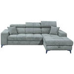 ECKSOFA Hellblau Chenille  - Schwarz/Hellblau, KONVENTIONELL, Kunststoff/Textil (268/172cm) - Carryhome