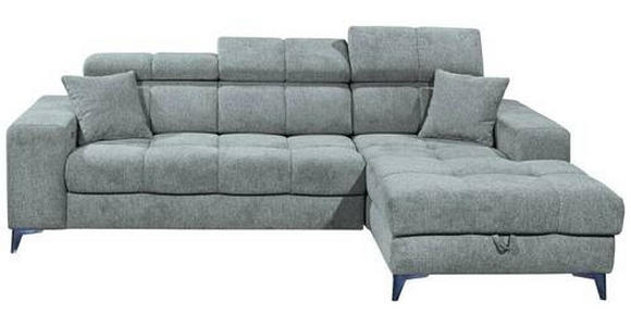 ECKSOFA Hellblau Chenille  - Schwarz/Hellblau, KONVENTIONELL, Kunststoff/Textil (268/172cm) - Carryhome