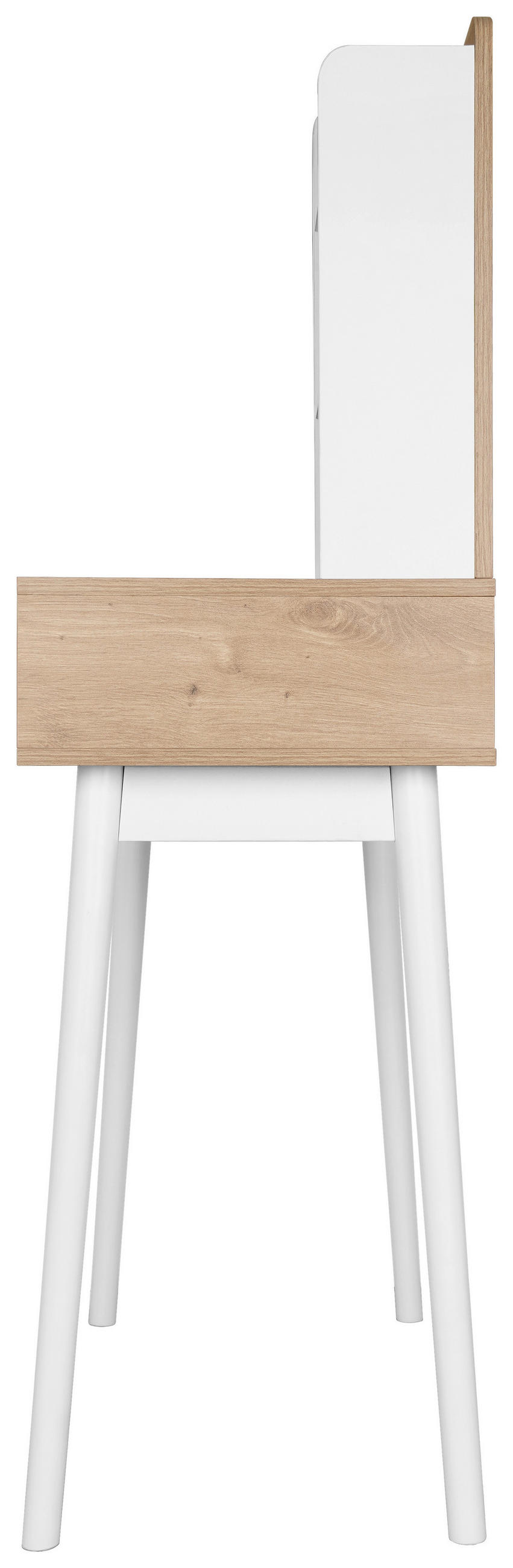 SCHMINKTISCH80/40/129 cm, Weiss, Eiche Artisan  - Weiss/Eiche Artisan, Trend, Glas/Holz (80/40/129cm) - Xora