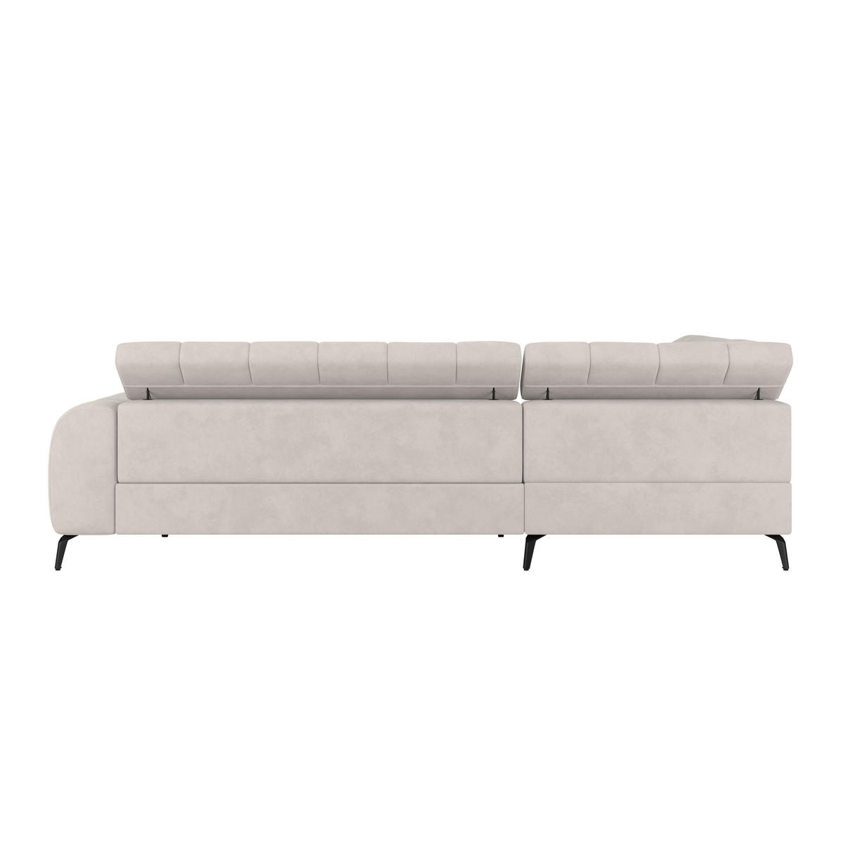 ECKSOFA in Weiss  - Weiss/Schwarz, Trend, Kunststoff/Textil (203/261cm) - Livetastic