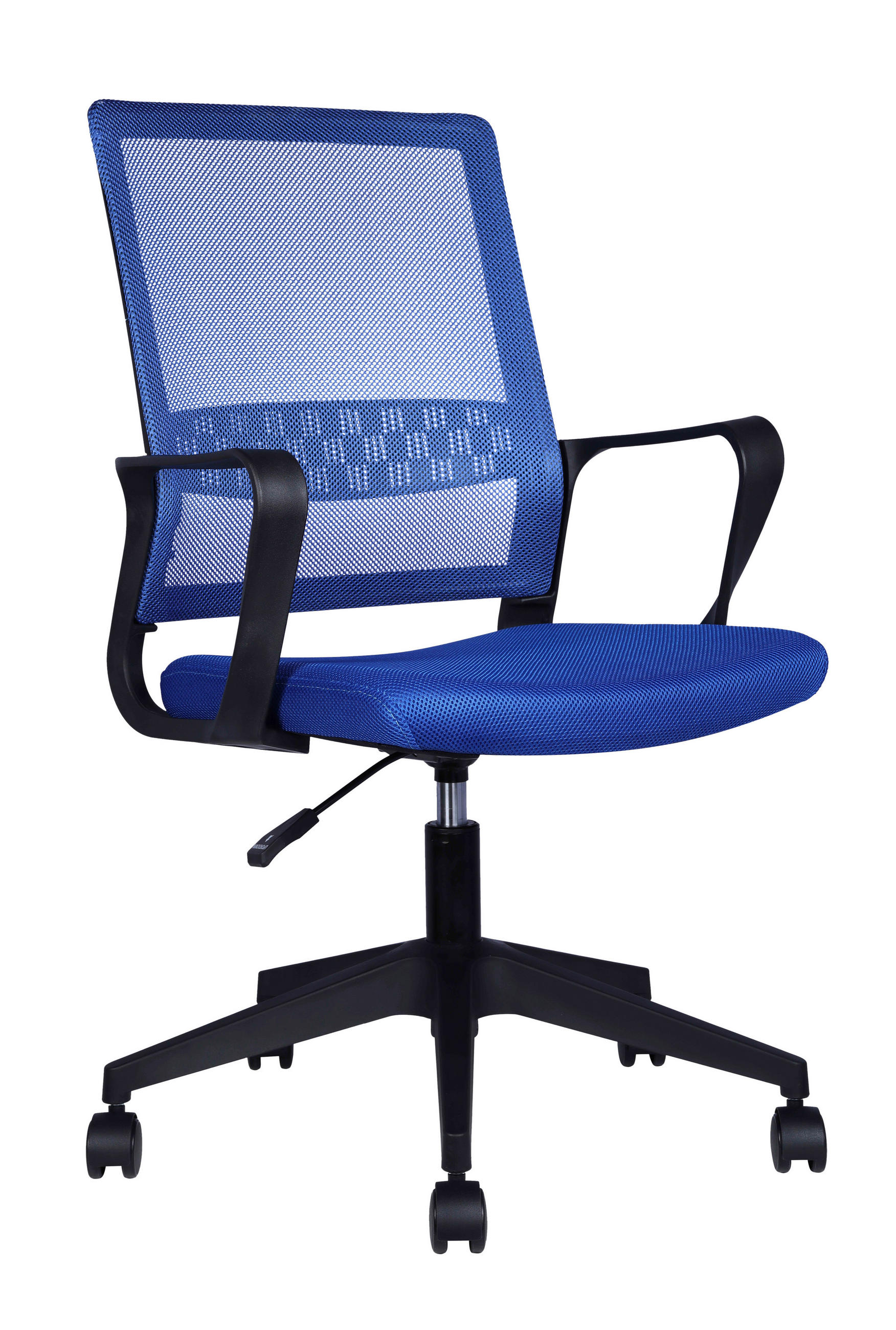 DREHSTUHL Netzbespannung Blau, Schwarz  - Blau/Schwarz, Design, Holz/Kunststoff (54/91-101/60cm) - Carryhome