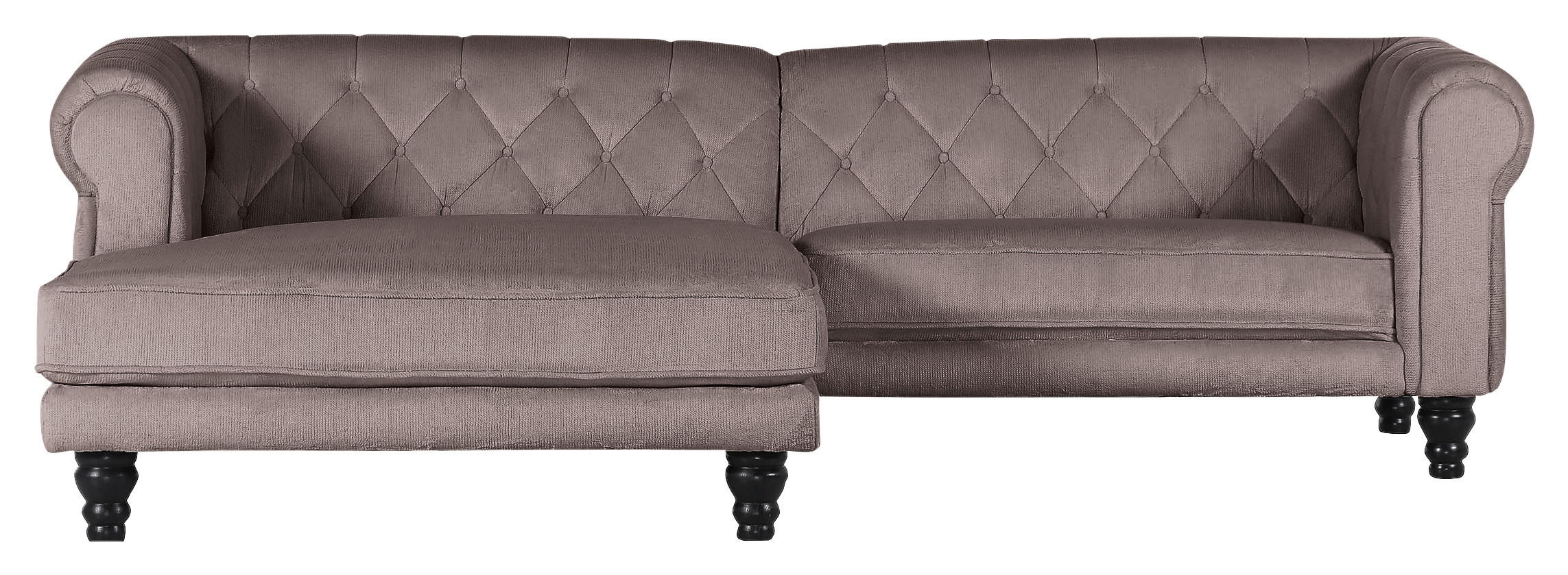 HÖRNSOFFA i plysch lerfärgad  - lerfärgad/mörkbrun, Design, trä/textil (160/260cm) - MID.YOU