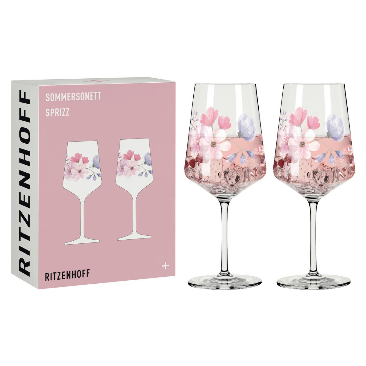 GLÄSERSET Sommersonett  2-teilig  - Pink/Transparent, Design, Glas (9.3/22.5cm) - Ritzenhoff