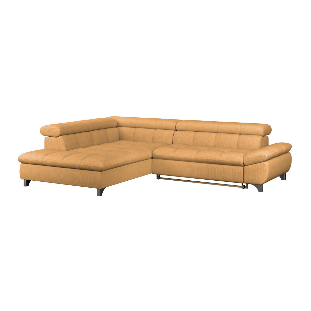 ECKSOFA Goldfarben Chenille  - Chromfarben/Goldfarben, KONVENTIONELL, Textil/Metall (234/312cm) - Livetastic