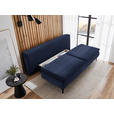 BOXSPRINGSOFA Flachgewebe Dunkelblau  - Schwarz/Dunkelblau, KONVENTIONELL, Textil/Metall (204/93/100cm) - Novel