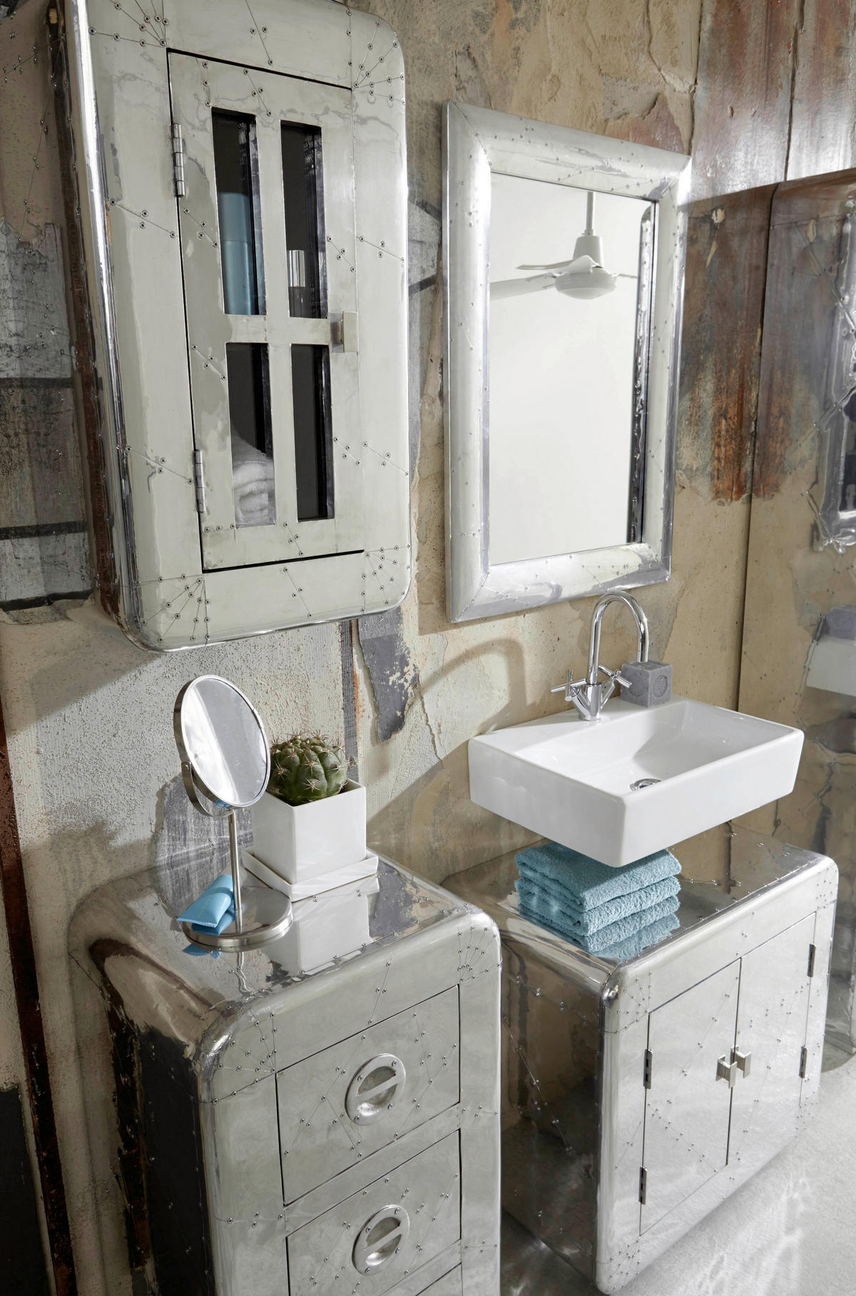 KOMMODE , 45/80/40 cm, 3 Schublade(n)  - Silberfarben, Design, Holz/Holzwerkstoff (45/80/40cm) - MID.YOU