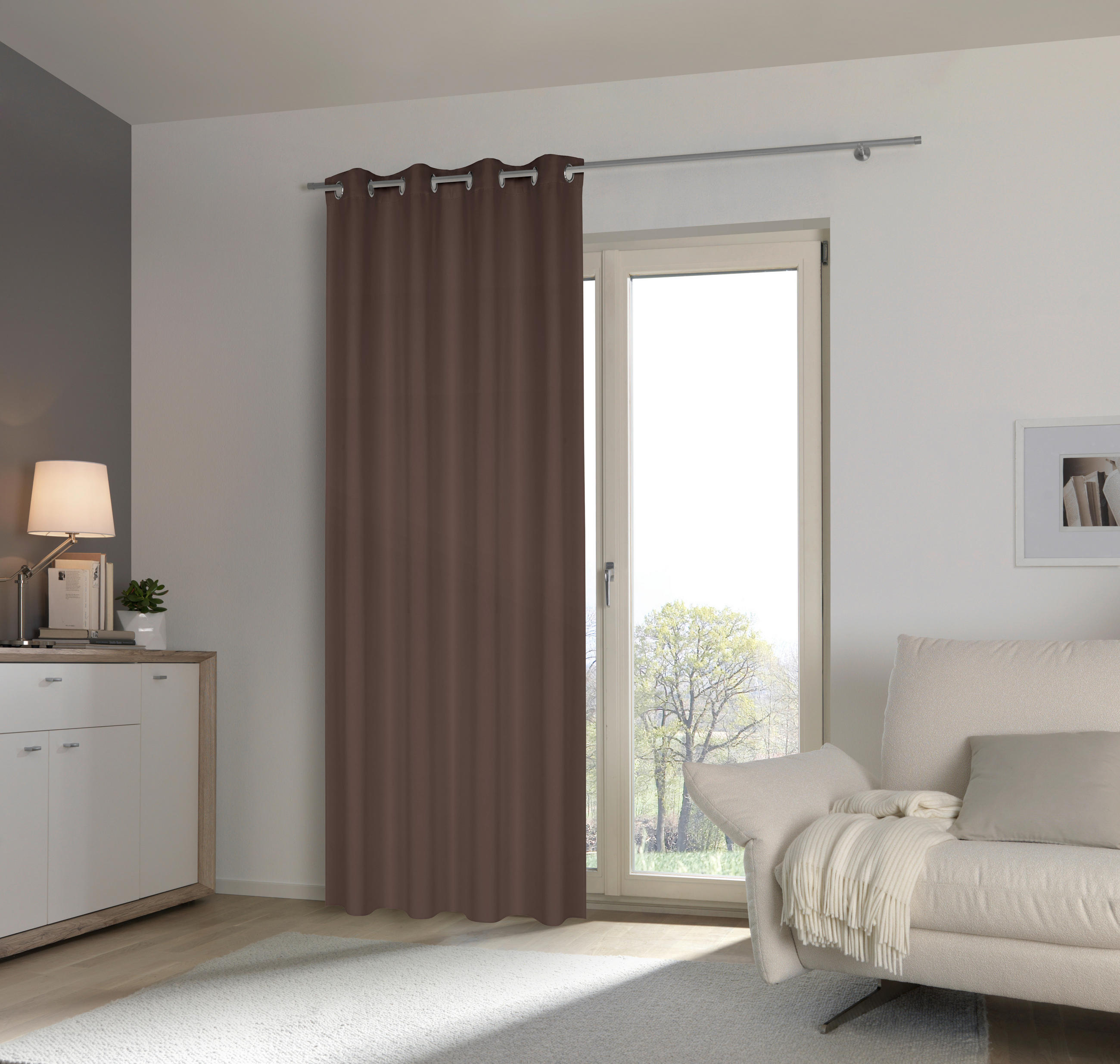 ZAVESA ZA ZAMRAČIVANJE braon - braon, Osnovno, tekstil (140/245cm) - Esposa