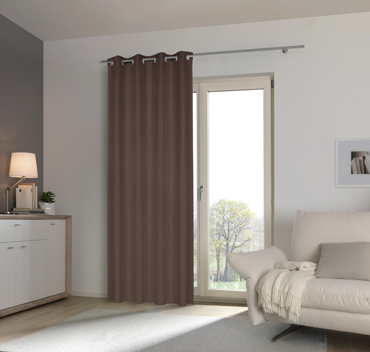 ZAVESA ZA ZAMRAČIVANJE braon - braon, Osnovno, tekstil (140/245cm) - Esposa
