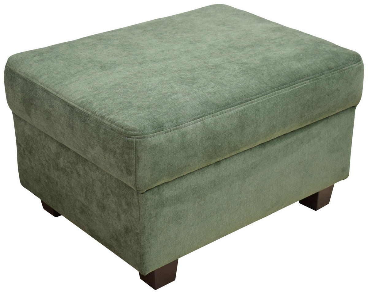 HOCKER Mikrofaser Grün  - Wengefarben/Grün, Design, Holz/Textil (67/41/52cm) - MID.YOU