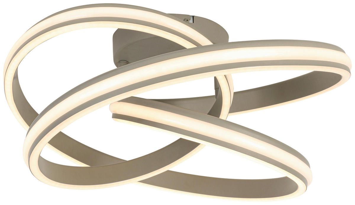 DECKENLEUCHTE 48/52/23 cm   - Sandfarben/Weiß, Trend, Kunststoff/Metall (48/52/23cm) - Novel