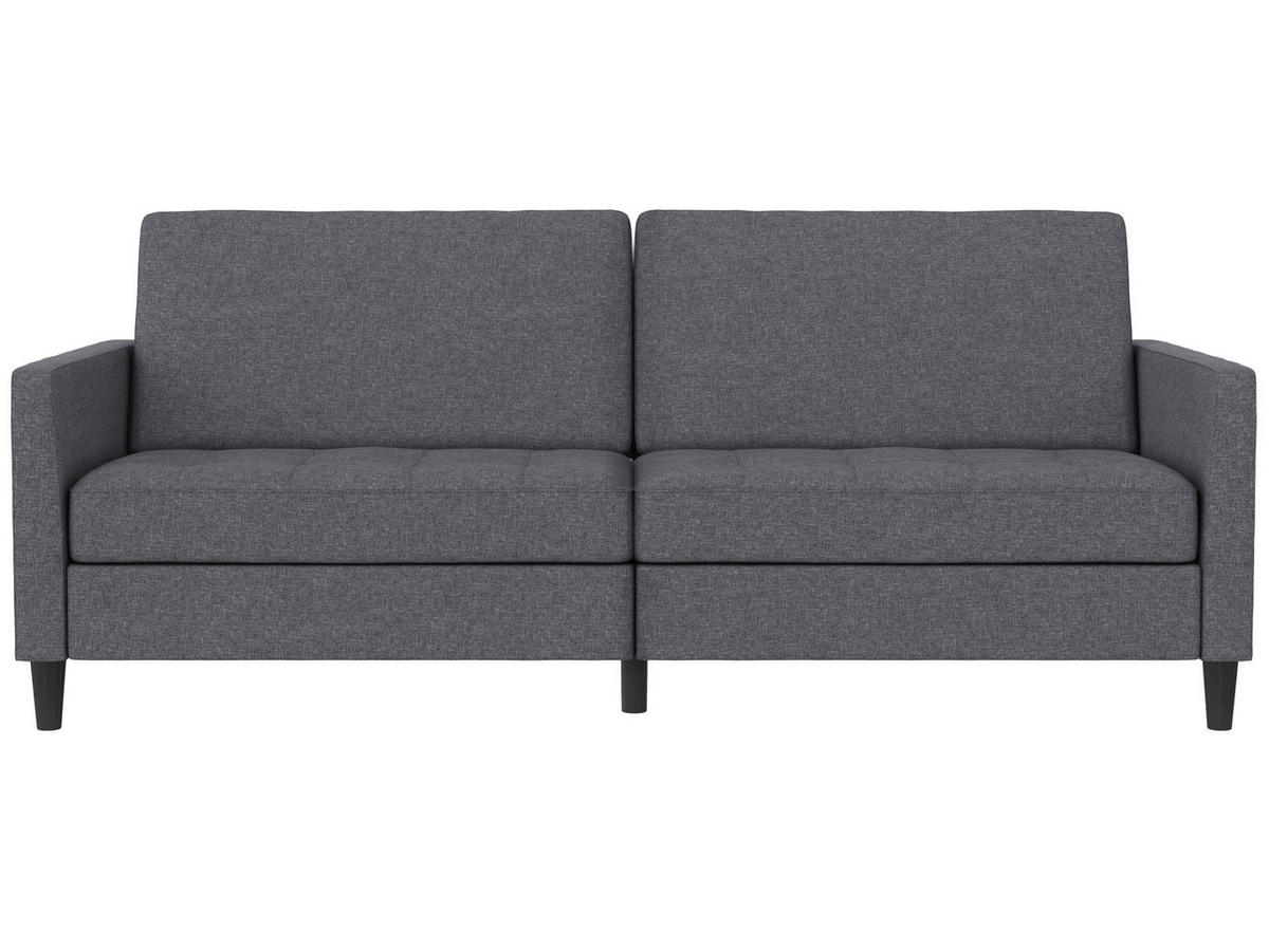 SCHLAFSOFA Webstoff, Leinenoptik Grau  - Schwarz/Grau, Basics, Kunststoff/Textil (207/86/86cm) - Livetastic