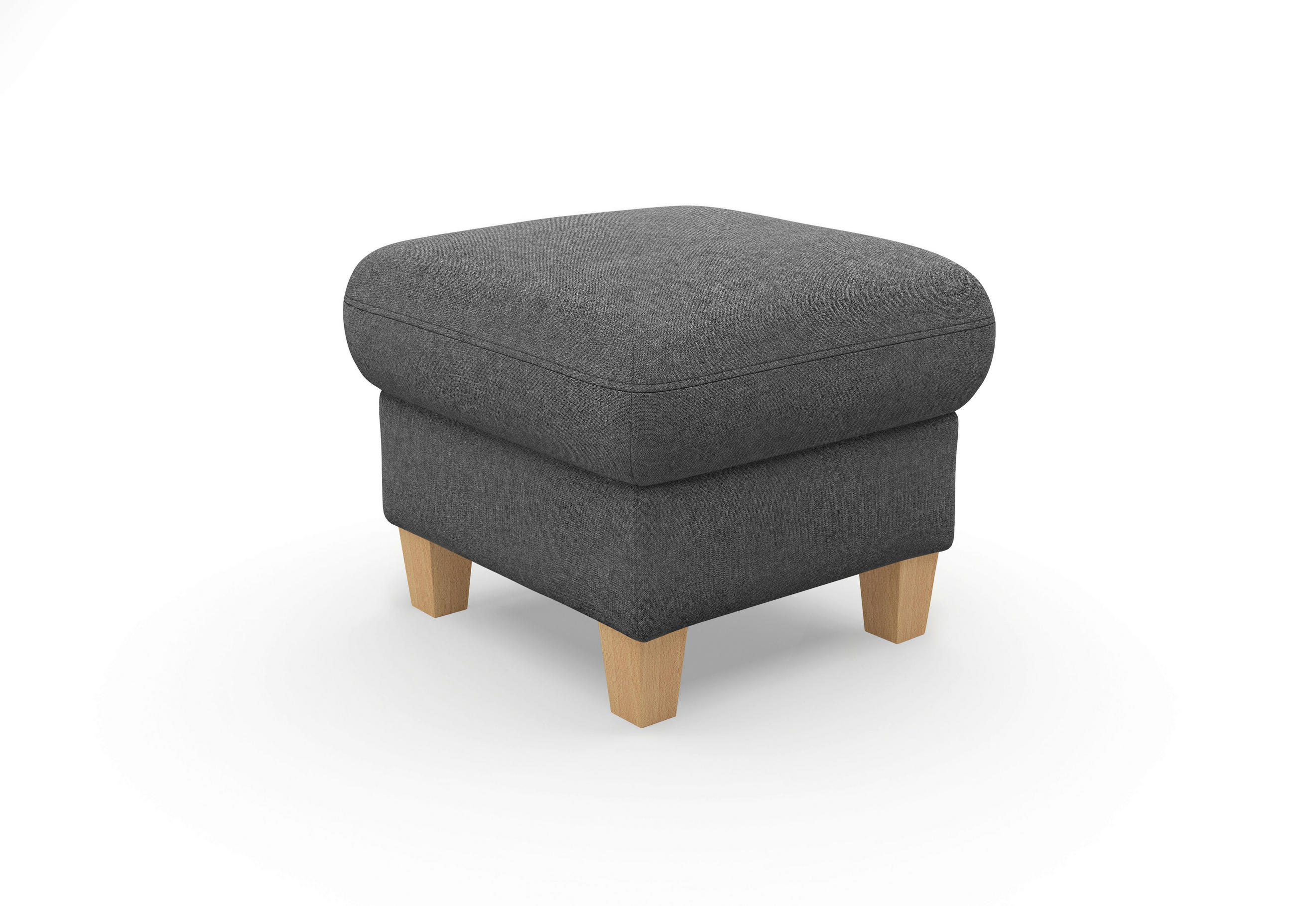 HOCKER Flachgewebe Dunkelgrau  - Eichefarben/Dunkelgrau, KONVENTIONELL, Holz/Textil (58/48/58cm) - Sit & More